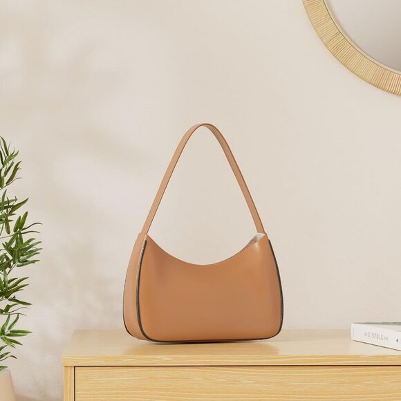 Women Coffee&Black Imported Polyester Leather Zipper Closure Mini Tote Handbag - Picture 2 of 8